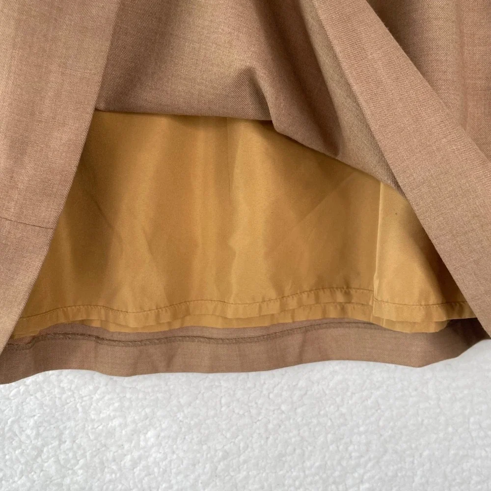 J.Crew‎ Camel Wool Blend Elastic Waist Mini Skirt with Pockets Size 12 95435